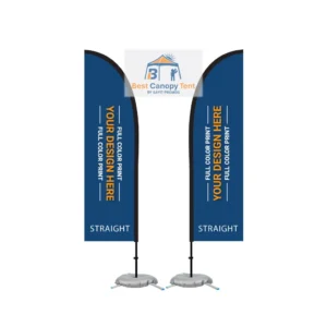 9 foot feather flag with cross base and water bag