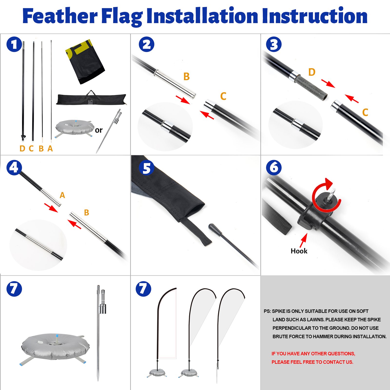 Feather flag setup instructions