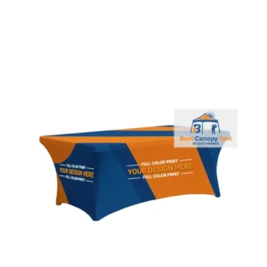 6 foot custom printed stretch table cover